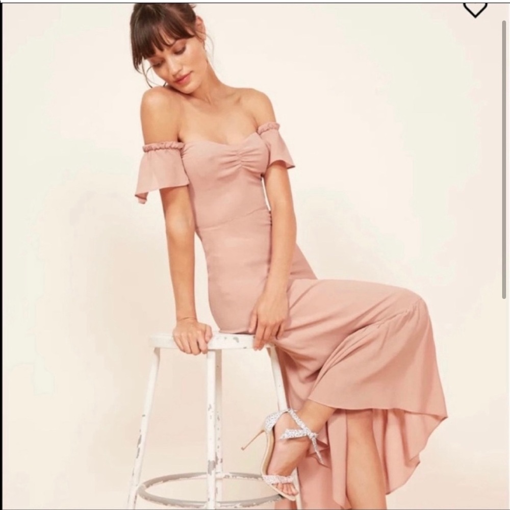 Reformation butterfly dress in blush